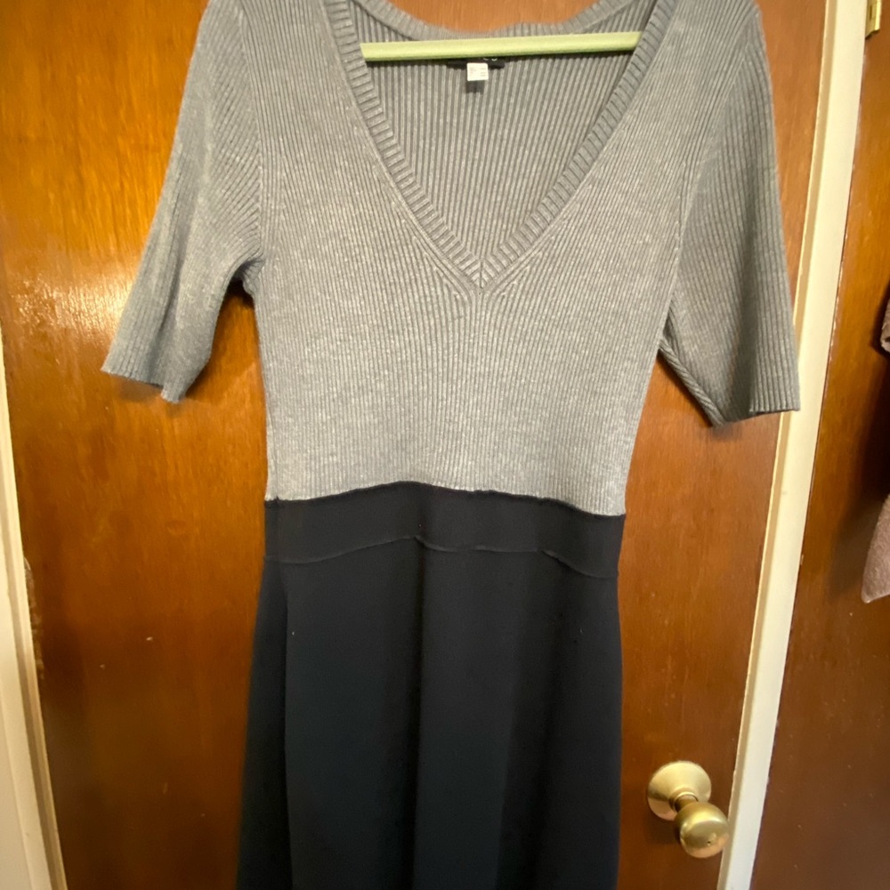 Venus Swimwear Mini dress, black/grey with 3/4 sleeves